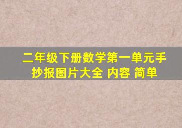 二年级下册数学第一单元手抄报图片大全 内容 简单